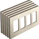 BESTTEN 5 Pack 4-Gang Signature Collection Champagne Gold Screwless Wall Plate, Golden Decorator Outlet Cover, for Light Switch, Dimmer, Receptacle, H4.69 x W8.35