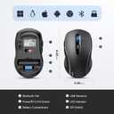 TECKNET Bluetooth Mouse, 4000DPI Wireless Mice for Laptop 2-in-1(BT 5.0/3.0+2.4Ghz) Computer Portable PC Mouse Wireless with USB Receiver for Mac (USB-A+Bluetooth, Black)