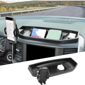 Multi-Mount Dash Phone Holder with Arm Metal Rod for Dodge RAM 2018-2023(for 8.4" Screen), Phone Mount Storage Tray Cellphone System Kit