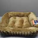 Large Cat Beds - Orthopedic Dog Bed for Medium Dogs, Rectangle Pet Bed with Fluffy Removable Washable Cover, 25x21x9inches, Camel