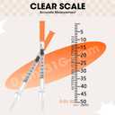 0.5ml Syringe with Cap, 31G 1/4" 6mm 1/2cc Syringes, Disposable Individual Package, Pack of 20
