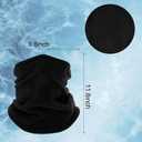 2 Pack Winter Neck Warmers Face Mask for Men Women Fleece Neck Gaiter Mask Face Cover Balaclava Scarf (Black)