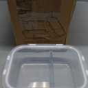 [5-Pack,36 Oz]Glass Meal Prep Containers 2 Compartments Portion Control with Upgraded Snap Locking Lids Glass Food Storage Containers, Microwave, Oven, Freezer and Dishwasher (4.5 Cups, White and Gray)