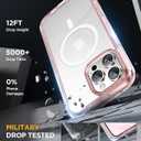 Miracase for iPhone 16 Pro Case Full-Body Phone with Built-in Glass Screen Protector, [Compatible with MagSafe] Military Drop Proof 16 Pro Cover Bumper 6.3 inch, Clear Pink