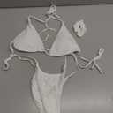 Women Two Piece Bikini Swimsuit Sexy Bathing Suits Halter Triangle Tops String Bikini Sets, M