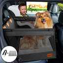 KYG Large Dog Car Seat for Large Medium Size Dogs with Cushion, Waterproof Hard Bottom Car Seat Cover for Dogs with 3 Mesh Windows, Foldable Pet Carseat for Cars/SUVs/Trucks