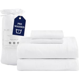 Casa Platino Twin Sheet Set, 100% Brushed Microfiber Pre-Washed Twin Sheet Sets, Soft Twin Sheet, Fade Resistant Twin Bed Sheet, Cozy Sheet Set Twin, 15 inch Deep Pocket White Twin Sheet Set (01: White)