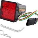 MAXXHAUL 50021 Trailer Hitch Cover with 12 LED's Brake and Tail Light Functions, 1 Pack