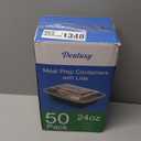 50 Pack (100-Piece) 24 oz Meal Prep Containers Reusable with Lids, Sturdy Leakproof & Food Safe, Microwave, Freezer, Dishwasher Safe Prep Containers, To Go Take Out Plastic Food Storage