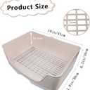 PINVNBY Large Rabbit Litter Box Corner Toilet Box Bigger Pan Pet Potty Trainer with Drawer for Adult Bunny Guinea Pig Chinchilla Ferret Galesaur Hedgehog Small Animals(Brown)
