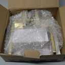 Square Passage Gold Door Handles (No Lock and Key), Non-Locking Heavy-Duty Gold Door Handle for Bathroom and Interior Closet, Satin Brass, 1 Pack