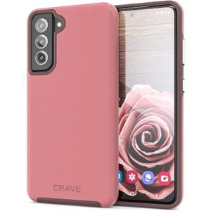 Crave for Galaxy S21 FE Case, Shockproof Protection Dual Layer for Samsung Galaxy S21 FE 5G (6.4 inch) - Berry