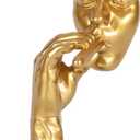 Gold Resin Man Smoking Cigar Statue Figurine Abstract Creative Sculpture Home Decor 10 Inch