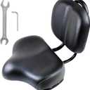 Oversized Bike Seat with Backrest Extra Comfort Wide Bicycle Saddle Replacement with Soft Memory Foam Waterproof PU Cushion Universal for Tricycle Mountain Commuter Electric Bike