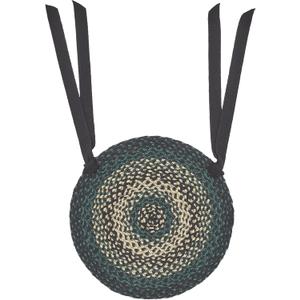 VHC Brands Pine Grove Woven Jute Chair Pad with Ties, 15" Round