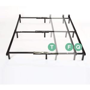 ZINUS Compack Metal Adjustable Bed Frame, 7 Inch Support Bed Frame for Box Spring and Mattress Set, Twin/Full/Queen, Black