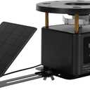 briidea Deer Feeder Timer with Integrated Solar Panel, Digital Automatic Deer Feeder Motor and Timer Kit with 2-10in Solar Panel Telescopic Bracket, Metal Spin Plate