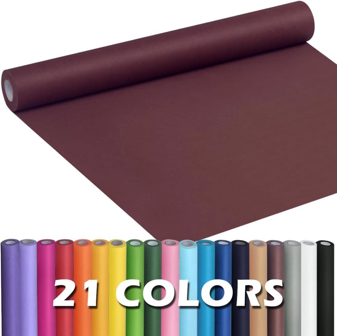 PerkHomy Wine Red Kraft Paper Roll 17.5" x 960" (80') for Gift Wrapping Bouquet Flower Art Painting Craft Writing Packaging Shipping 80GSM 55LB (Wine Red, 17.5" x 80')