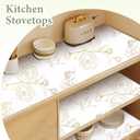 2 x Shelf Liners for Kitchen Cabinets 12in x 20FT Non Adhesive Drawer Liner Gold Floral Thickened Shelf Liner Paper Strong Non-Slip Easy to Clean for Tool Box Refrigerator with Knife and Tape Measure