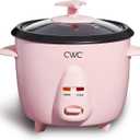 COOK WITH COLOR 6 Cup Rice Cooker 300W - Effortless Cooking and Perfectly, Cooks 3 Cups of Raw Rice for 6 Cups of Cooked Rice, Pink