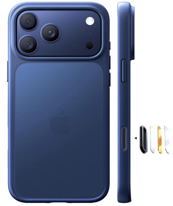 TORRAS for iPhone 17 Pro Case, Beyond MilitaryGrade Protection, Camera Control Button, DIY Buttons, Translucent Matte Slim Thin Shockproof Hard Back AntiScratch case for iPhone 17 Pro, Deep Blue