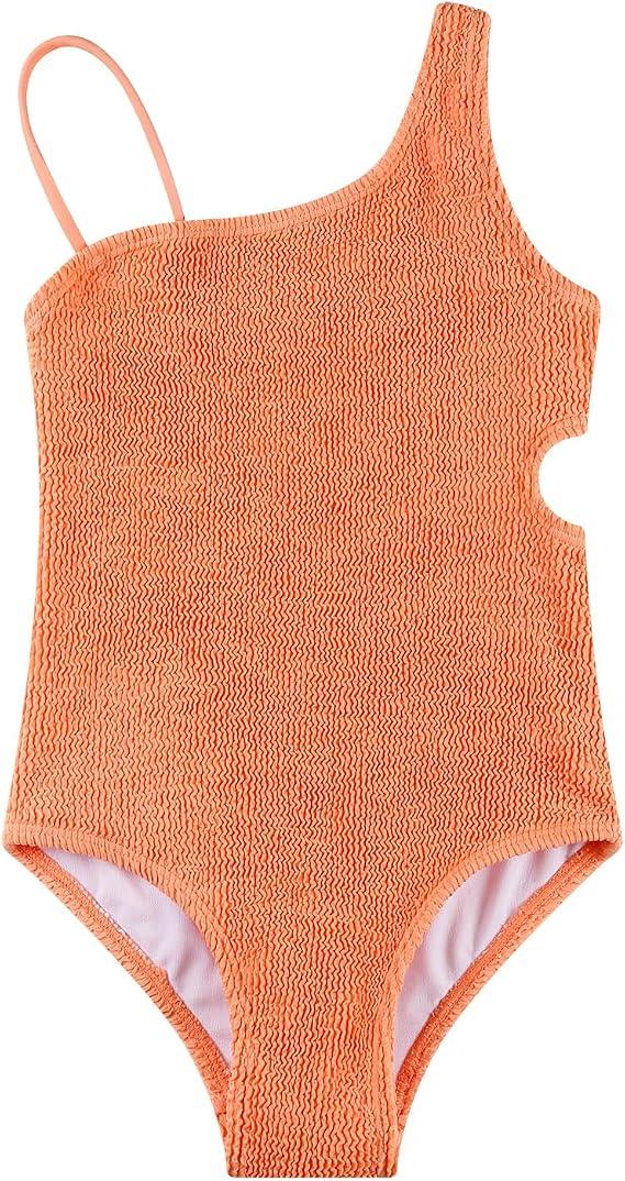 LIZENS Girls One-Piece Swimwear Adjustable Bathing Suit for Girls Swimsuit (BD401, XS/4-5) Orange