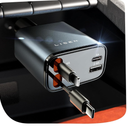 LISEN Retractable Car Charger, for Valentines Day Gifts for Him Her, 69W Cars Adapter USB C Fast Charger for iPhone 17 14 11, Car Accessories Gadgets for Men, Anniversary Birthday Gifts for Men Women