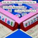 Pink American Mahjong Set 166 Mahjong Tiles 1.2-inch American Mahjong Game Set
