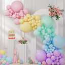 145pcs Pastel Balloons Different Sizes 18" 12" 10" 5" Latex Balloon Garland Arch Kit for Birthday Rainbow Party Baby Shower Easter Party Decorations