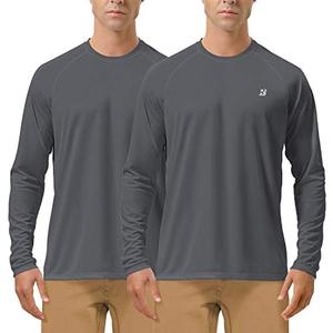 Roadbox Mens UPF 50+ UV Sun Protection Shirts Outdoor Long Sleeve SPF Rash Guard for Fishing Hiking Swimming Running, Large