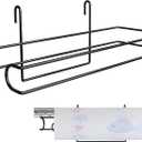 Paper Towel Holder for Wire Shelving 5'' D x 12'' W x 4.5'' H Hanging Paper Towel Holder Wire Shelf Accessories for Camp Dorm Laundry Room Stove Kitchen (Black)