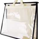 Vercord Clear PVC Handbag Dust-Free Cover Moistureproof Purse Storage Bag Organizer with Handle Zipper Space-Save Holder for Closet Beige XXL