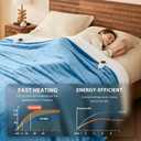 Homemate Heated Blanket Electric Throw - 50"x60" Heating Blanket Throw 1/2/4/6/8 Hours Auto-Off 10 Heat Level Over-Heat Protection Flannel Sherpa ETL Certification