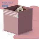 homyfort Cube Storage Organizer Bins, 12x12 Inch Fabric Bins for Cube Storage, Foldable Cloth Baskets Box with Handles for Organizing Clothes, Toys in Pantry, Closet Shelf, Nursery, Kids Room (Pink)