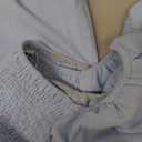 PRETTYGARDEN Women's Casual Summer Midi Dress Puffy Short Sleeve Square Neck Smocked Tiered Ruffle Dresses (Light Blue), S