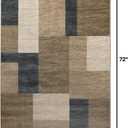 SUPERIOR Clifton Indoor Plush Area Rug, Easy Clean, 4'x6', Beige-Blue Z