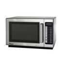 Amana RCS10TS 1000 Watt Stackable Countertop Commercial Microwave with Push Button Controls for Restaurant Buffet Catering Service | 1.2 Cu. Ft, 22"W x 19"D x 13-7/8"H, Stainless Steel, 120v, NSF