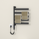 Rotating Towel Warmer Rack Black-VOKIM Wall Mounted Electric Towel Warmer