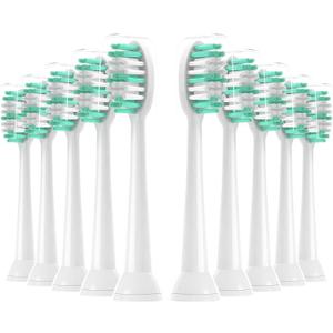 Replacement Toothbrush Heads 10 Pack for AquaSonic Black Series for Vibe Series Black Series pro, and for Duo Series pro Electric Toothbrush,Whtie