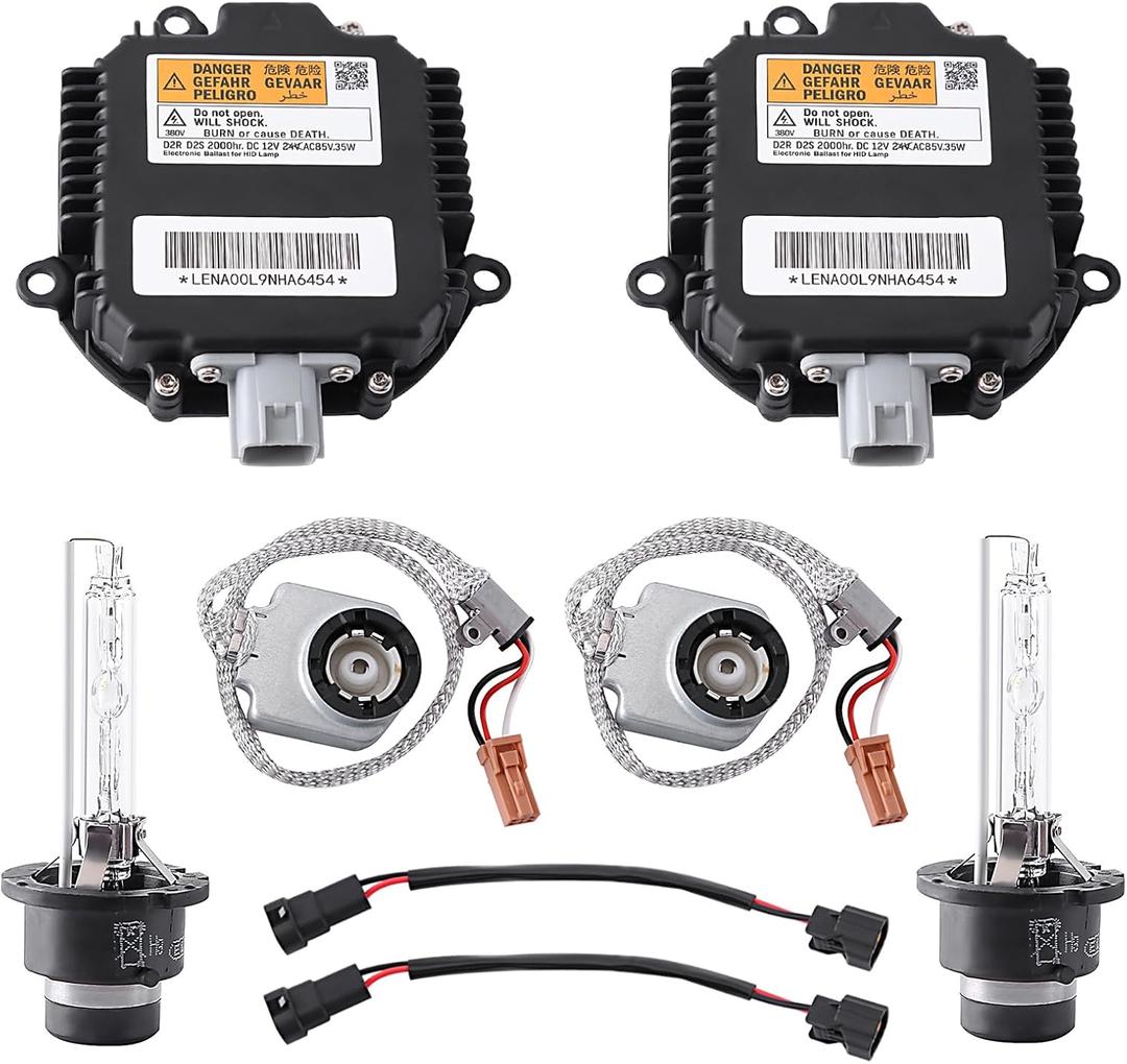 2 Sets Xenon HID Headlight Ballast Control Unit Module with Igniter & D2S Bulb for Nissan Altima 350Z,Infiniti G35 G37 FX35 Qx56 Qx70,Murano Rogue,Replaces 28474-89904,284748991A,28474-89907