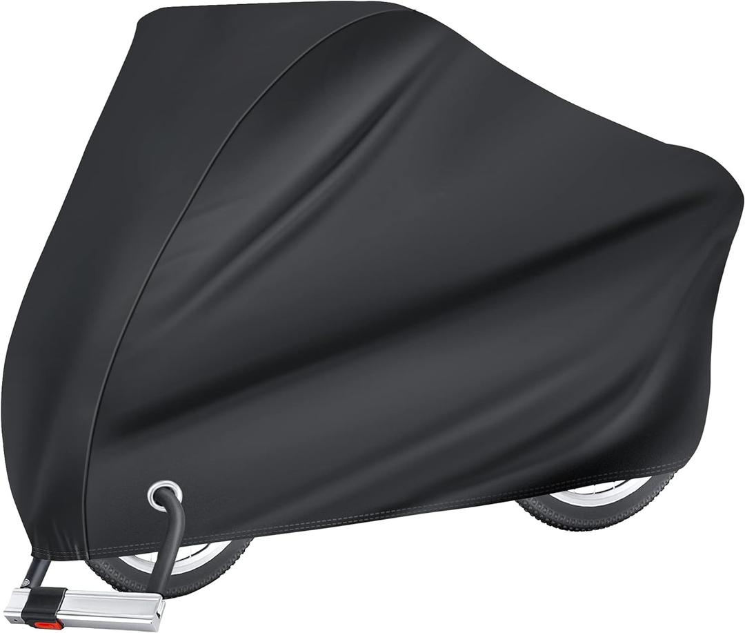 Puroma Bike Cover Outdoor Waterproof Bicycle Covers Rain Sun UV Dust Wind Proof with Lock Hole for Mountain Road Electric Bike (83", Basic Black)