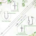 Funtery 6 Pcs First Communion Veils Girls Catholic Set 1st Communion Wreath Veil Headpiece Sock Necklace Bracelet Kid Wedding