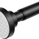 AIZESI Shower Rod, Adjustable 42-74 Inch Black Shower Curtain Rod, 1" Diameter Tension Rod No Drilling, Anti-Slip, Premium Stainless Steel Anti-Rust, Shower Rods for Bathroom