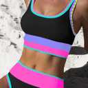popvil High Waisted Bikini Sets for Women Tummy Control Swimsuits 3 Piece Bathing Suits Neon Swimwear with Skirt 2026 (Black, L)