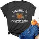 Halloween Shirts for Women Funny Graphic T-Shirts Fall Graffiti Tops (Gray, M)