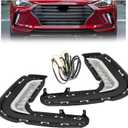 HECASA Pair LED Fog Lights Compatible with 2016 2017 2018 Hyundai Elantra Sixth Generation DRL Replacement for 92207F2100 92208F2100 Front Bumper Fog Lamp LH& RH Clear Lens