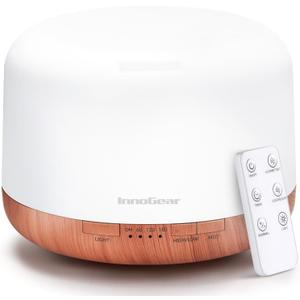 InnoGear 500ml Essential Oil Diffuser with Remote Control, Premium Ultrasonic Aromatherapy Diffusers Mother's Gift Scent Humidifier Vaporizer Auto-Off Timer for Large Room Home, Yellow