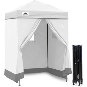 EAGLE PEAK EAGLE PEAK Flex Ultra Compact Pop-up Canopy, Sun Shelter, Changing Room, Portable Privacy Canopy Cabana, 5x5 Canopy Tent, for Pool, Fashion Photoshoots, or Camping White