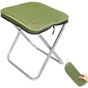 Camping StoolPortable Foldable Stool aldult Collapsible Stool Chairs Fishing for Outdoor Hiking 300 LBS Load (Green-1pc)