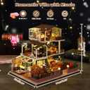 DIY Miniature House Kit, Tiny 3D Wooden European Retro Villa, Mini Dollhouse Building Kit with Dustproof Cover & Music Movement, Creative House Craft for Adults, Gift for Family and Friends